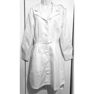 White Lab Coat Nurse Doctor Scientist Dentist Pharmacist Dress Jacket Costume